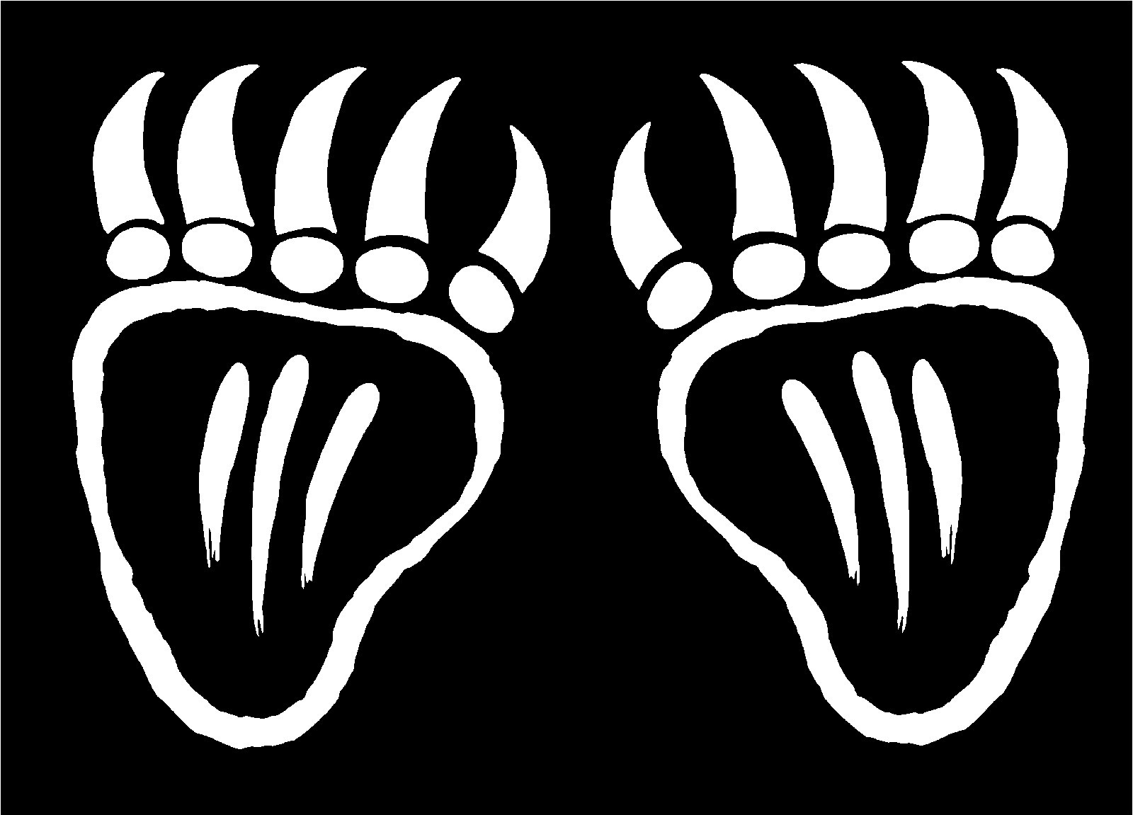 Bear Paws Decal Southwestern Tracks vinyl car window sticker mirrored image
