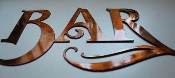 BAR Metal Wall Art – Copper – 10" x 5 1/2"