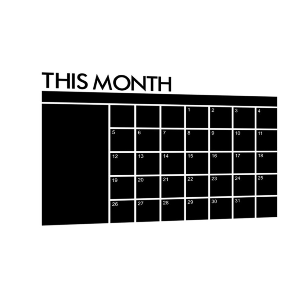 Calendar Blackboard Stickers Office Reusable Wall Planner Erasable Desk