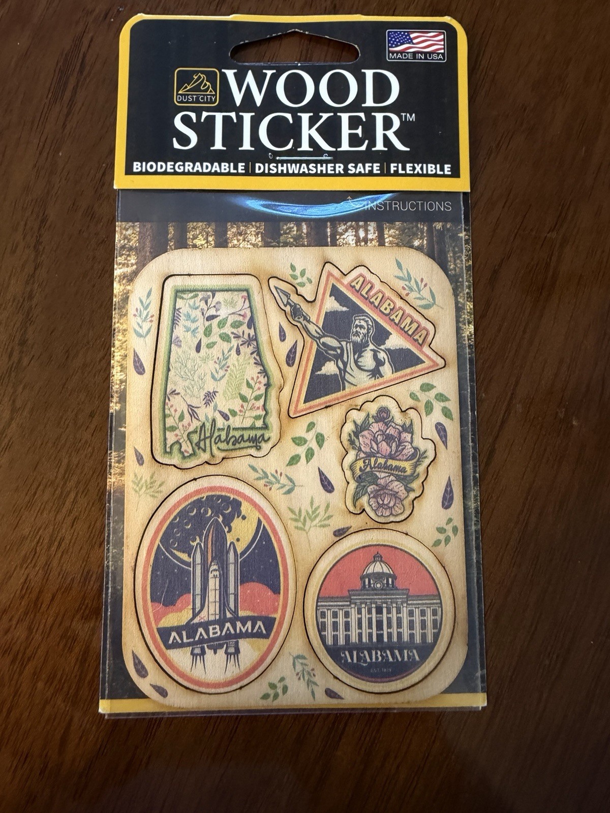 Dust City Wood Stickers Eco-Friendly Set Alabama NEW