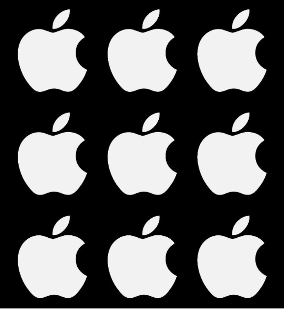 Apple logo Overlay Vinyl Decals IPhone 13, 14 Laptop Stickers Set of 9