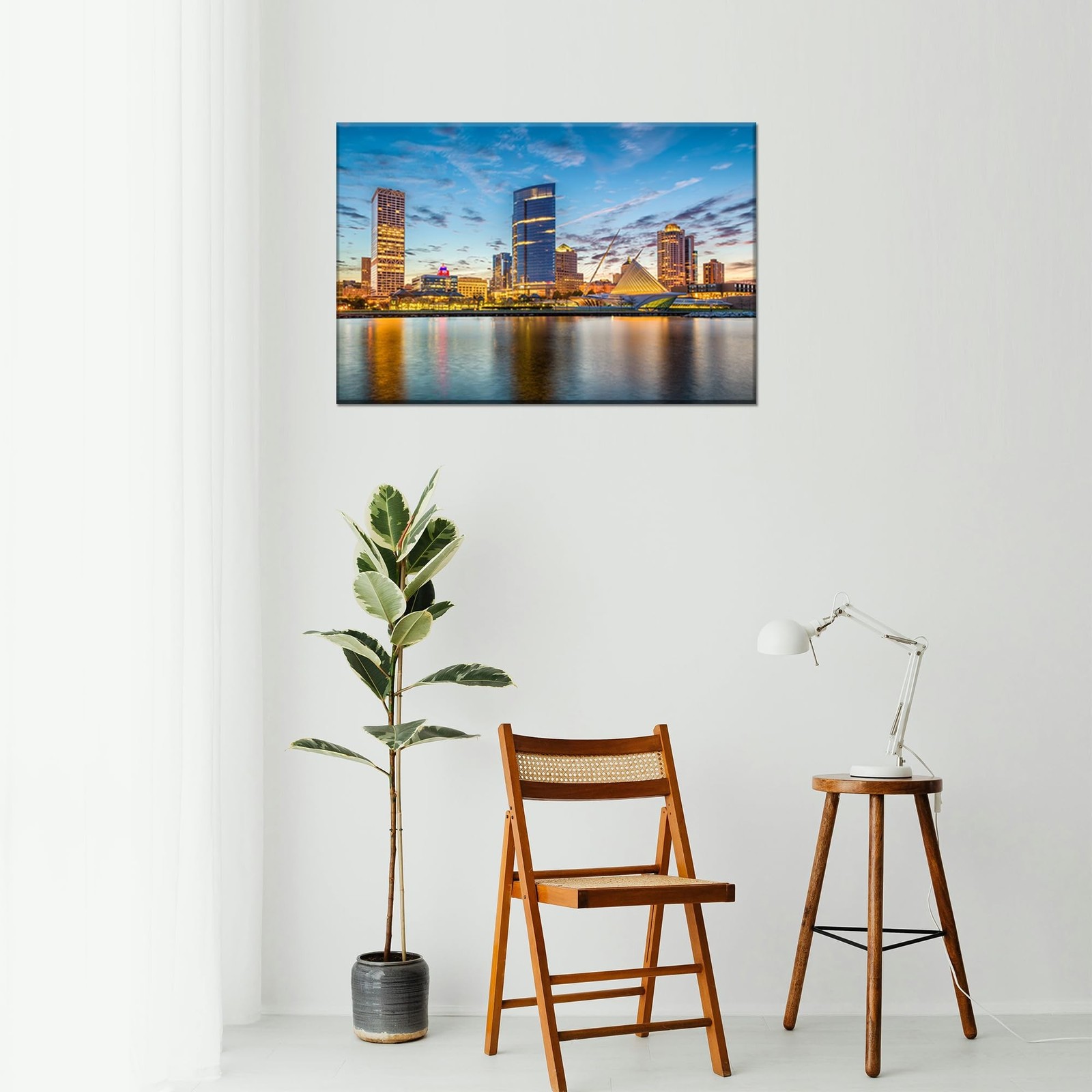Milwaukee Skyline Print Wall Art Milwaukee Cityscape Wall Decor Picture Canva…