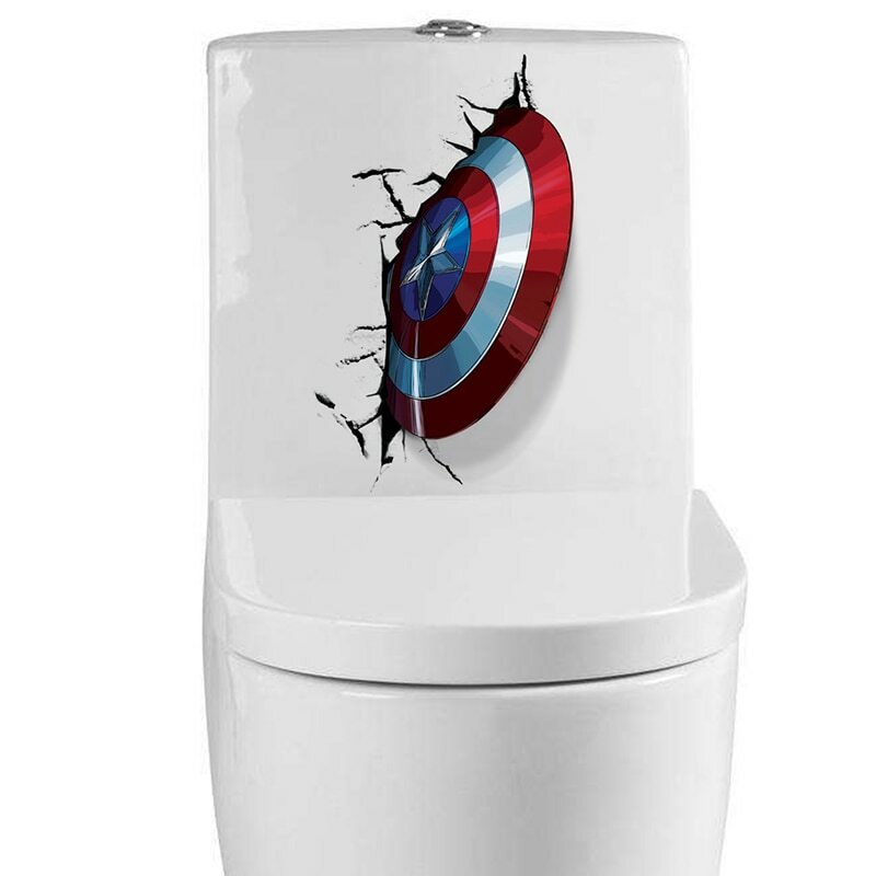 Captain America Shield Breaking Wall Decal / Sticker US Seller 11 x 7