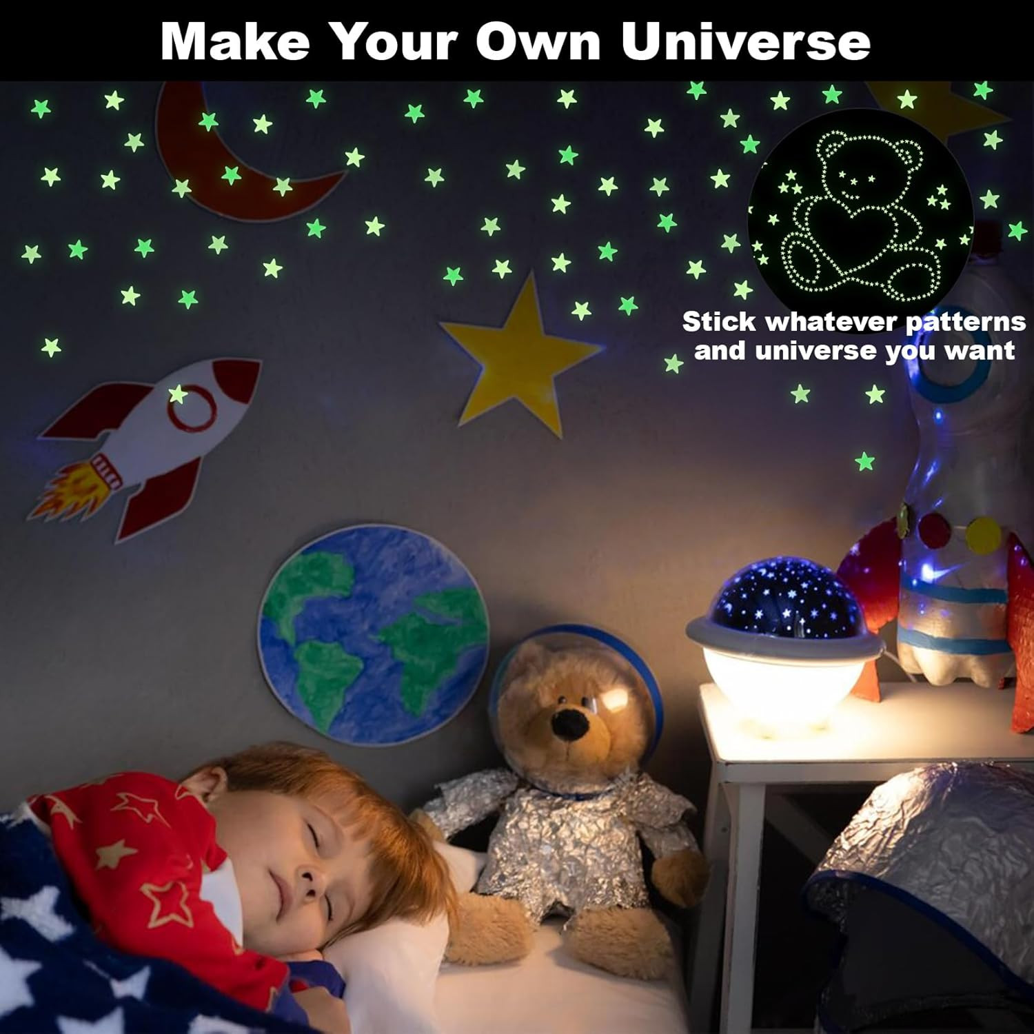200 Glow in The Dark Stars for Ceiling – Glowing and Mix Color