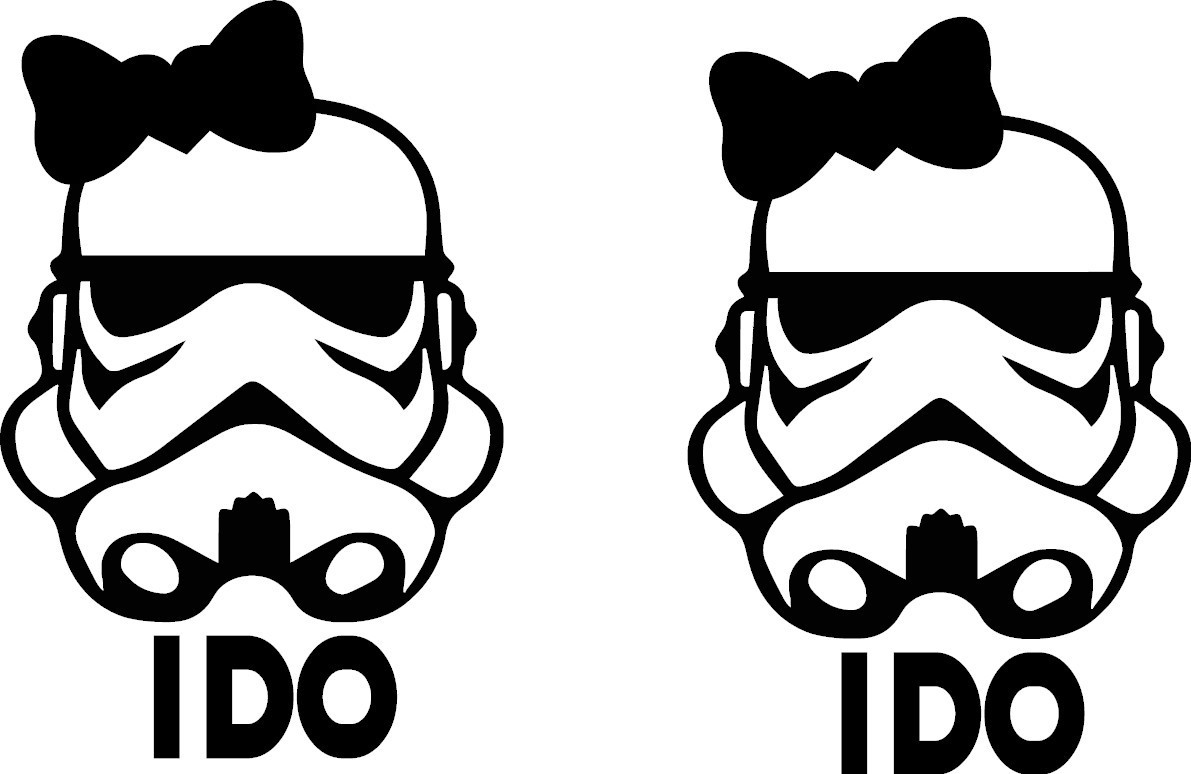 Star Wars Couples Wedding Shoe Sticker Decal – Unique Wedding Accessory – 142
