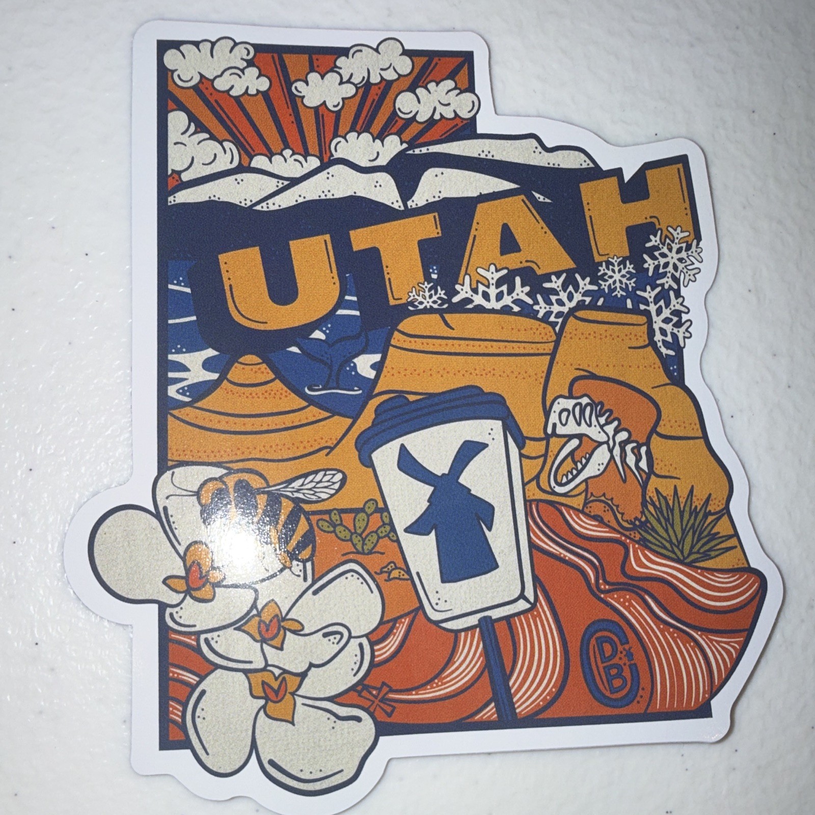Utah State Travel Decorative Vinyl Wall Sticker Self-Adhesive, Multicolor