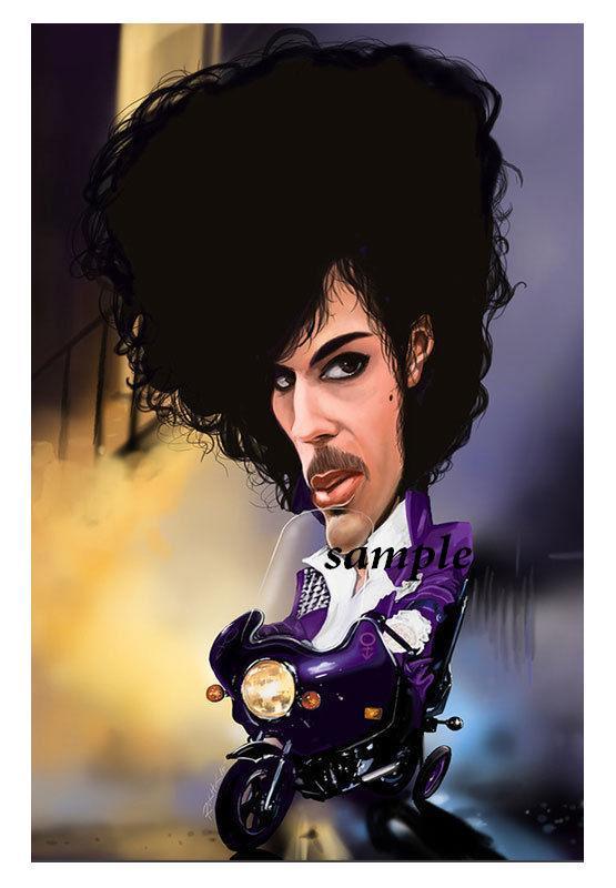 PRINCE GLOSSY CARTOON MAGNET REFRIGERATOR LOCKER MAN CAVE CHRISTMAS PURPLE RAIN