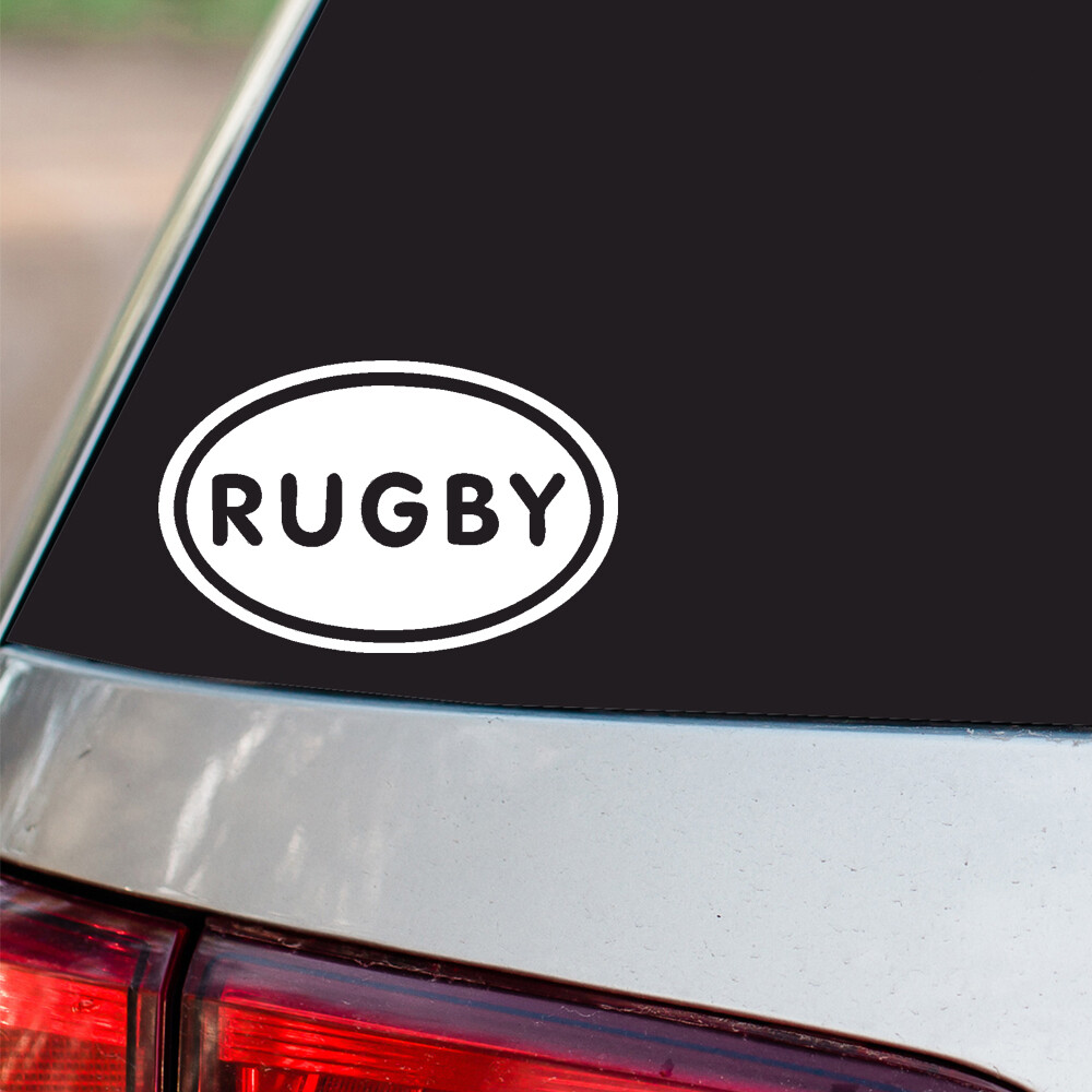 Rugby Sticker Sports Soccer Football oval chrome & regular vinyl color choices