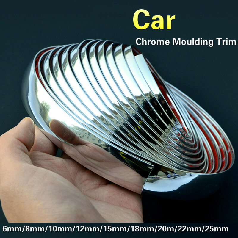 5M Universal Chrome Car Moulding Trim Strip car Door Edge Scratch Protector *