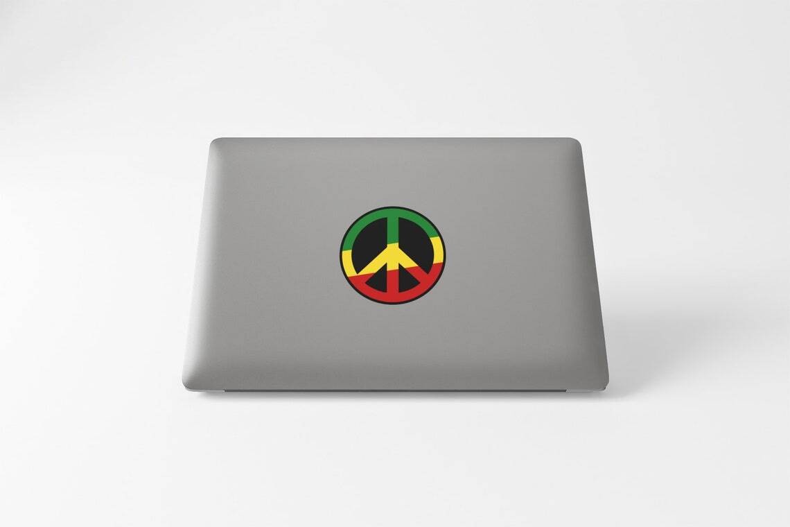 Rasta Peace Sign Sticker Decal Rastafari Rastafarianism Jamaica Rastafarian