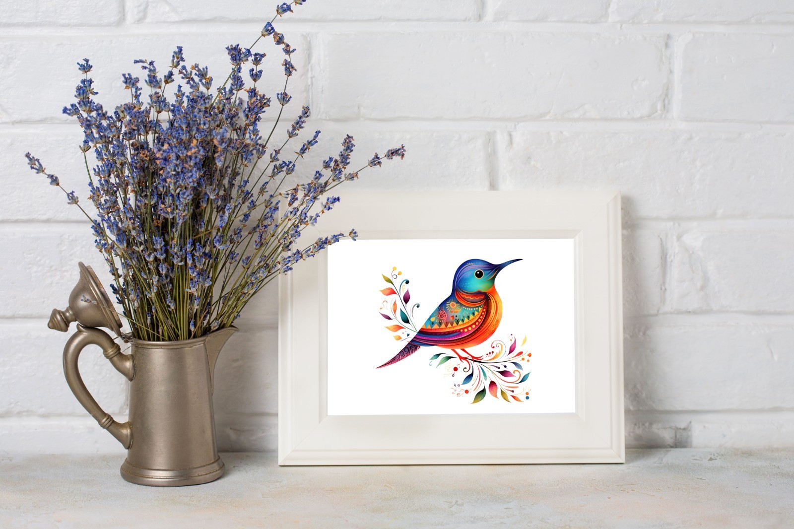 Colorful Doodle Bird UV DTF Transparent Sticker / Decal