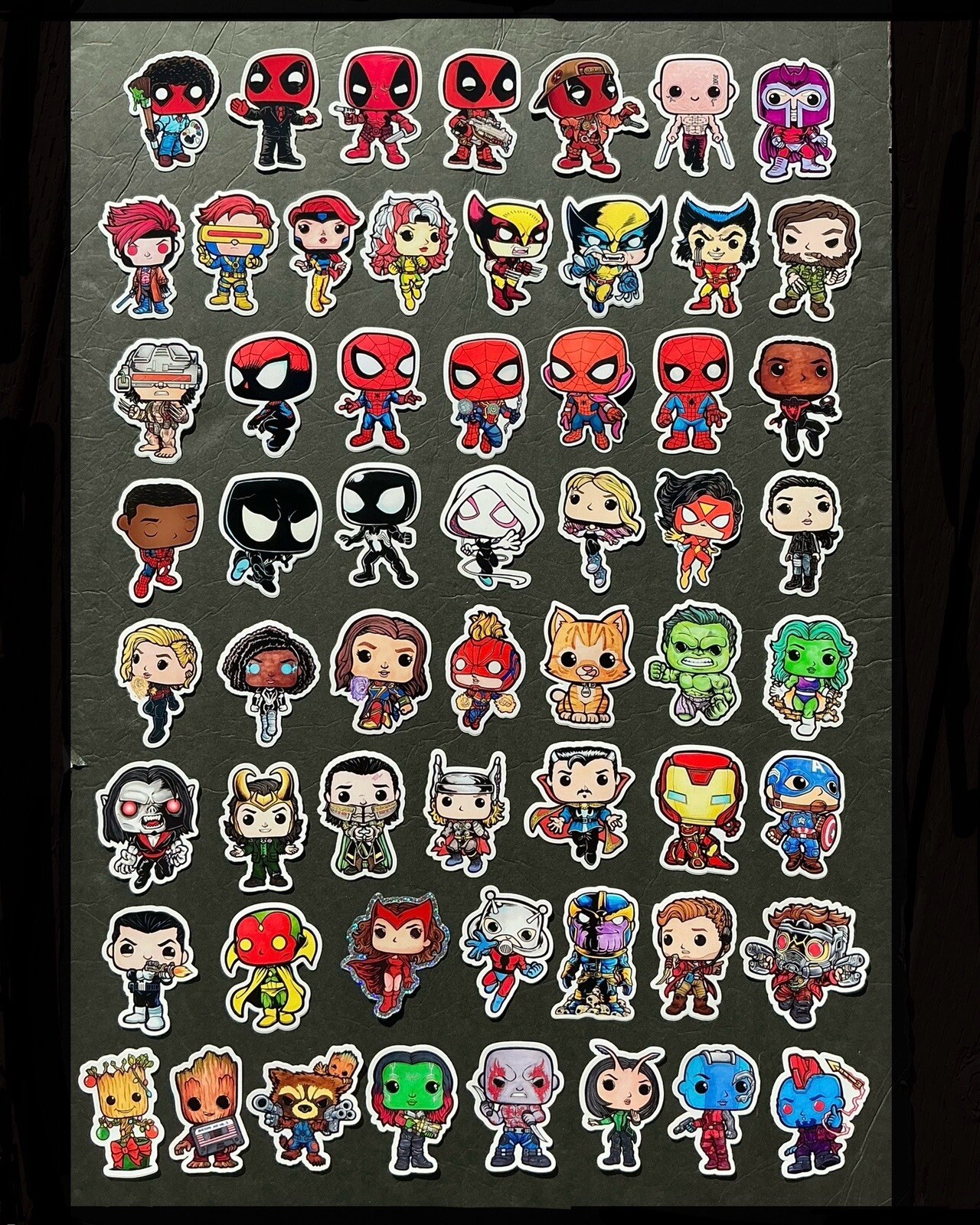 Lot of Marvel Funko Pop Style Decal / Stickers Custom Art Variant Set