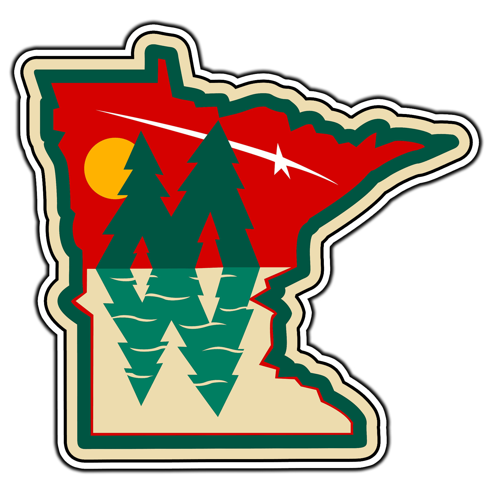 Minnesota Wild State Logo #11 Hockey Fan Sticker Waterproof Vinyl Decal Die-Cut