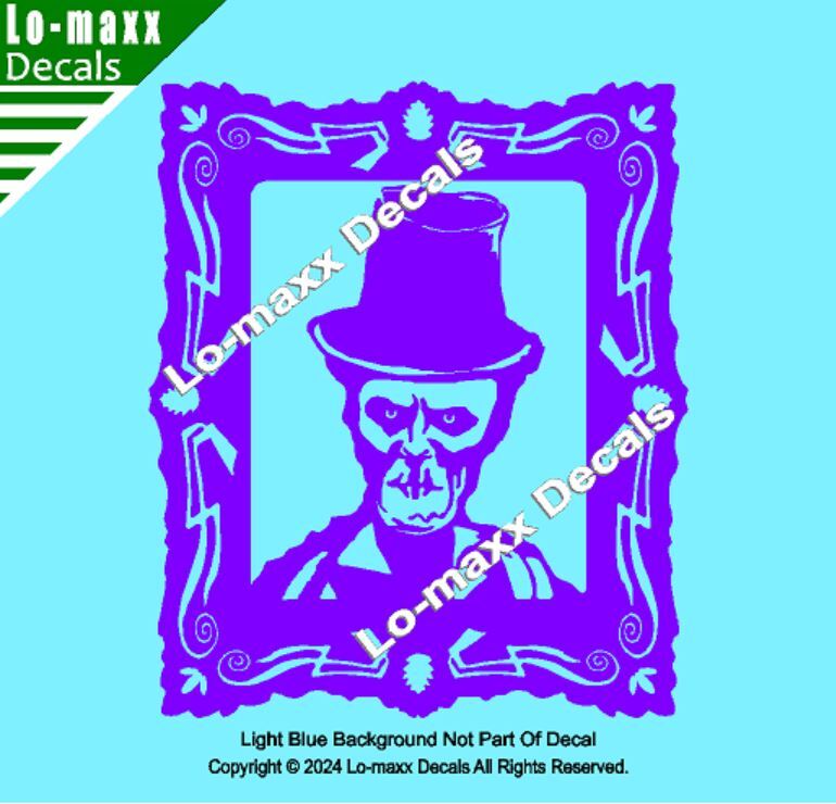 A Portrait Of Dead Man Lewis Macabre Top Hat Skull Die Cut Vinyl Decal Art