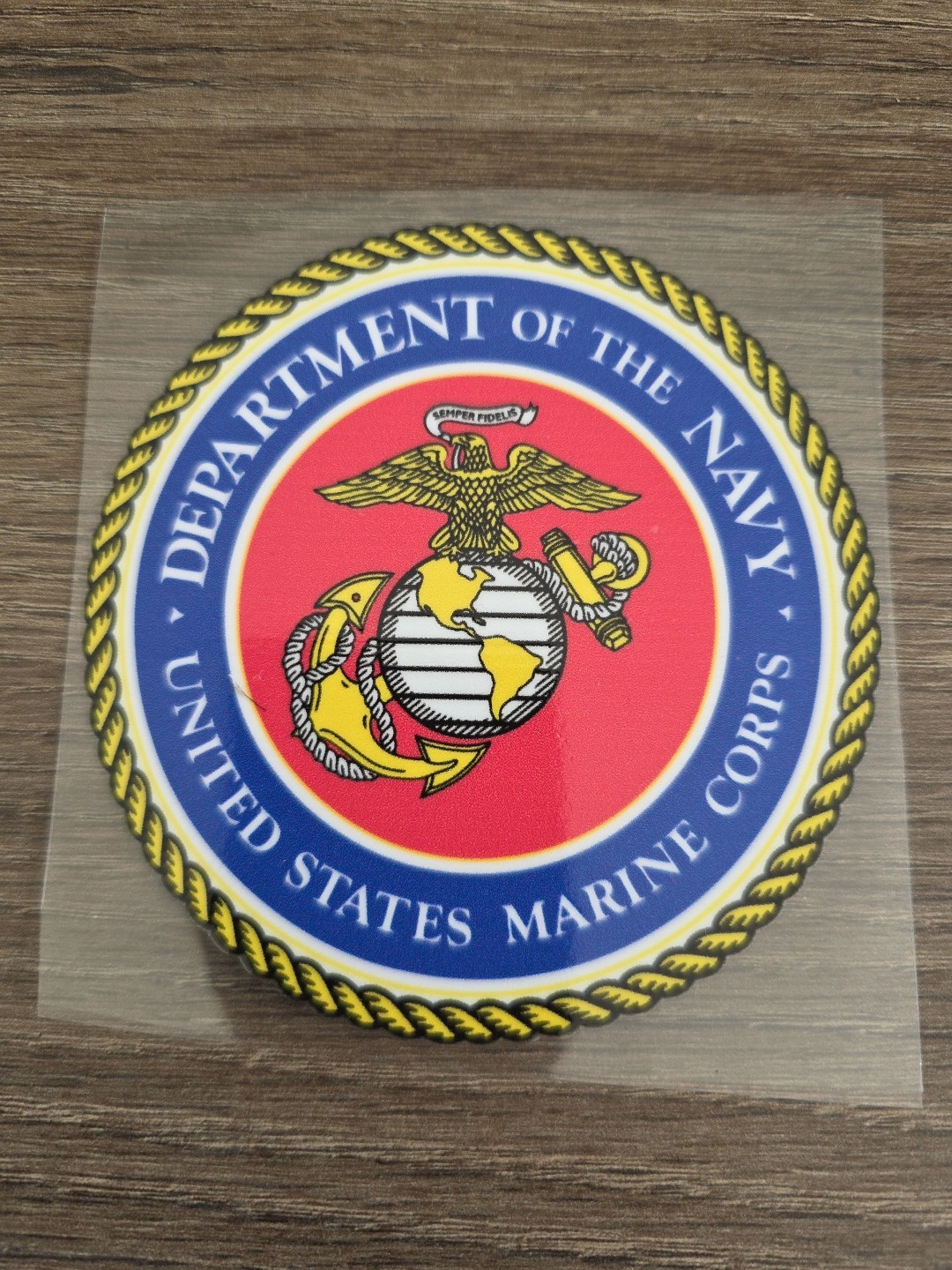 US Marine Corps Official Seal Raised UV DTF Sticker Decal Full Color 4 In X 4in