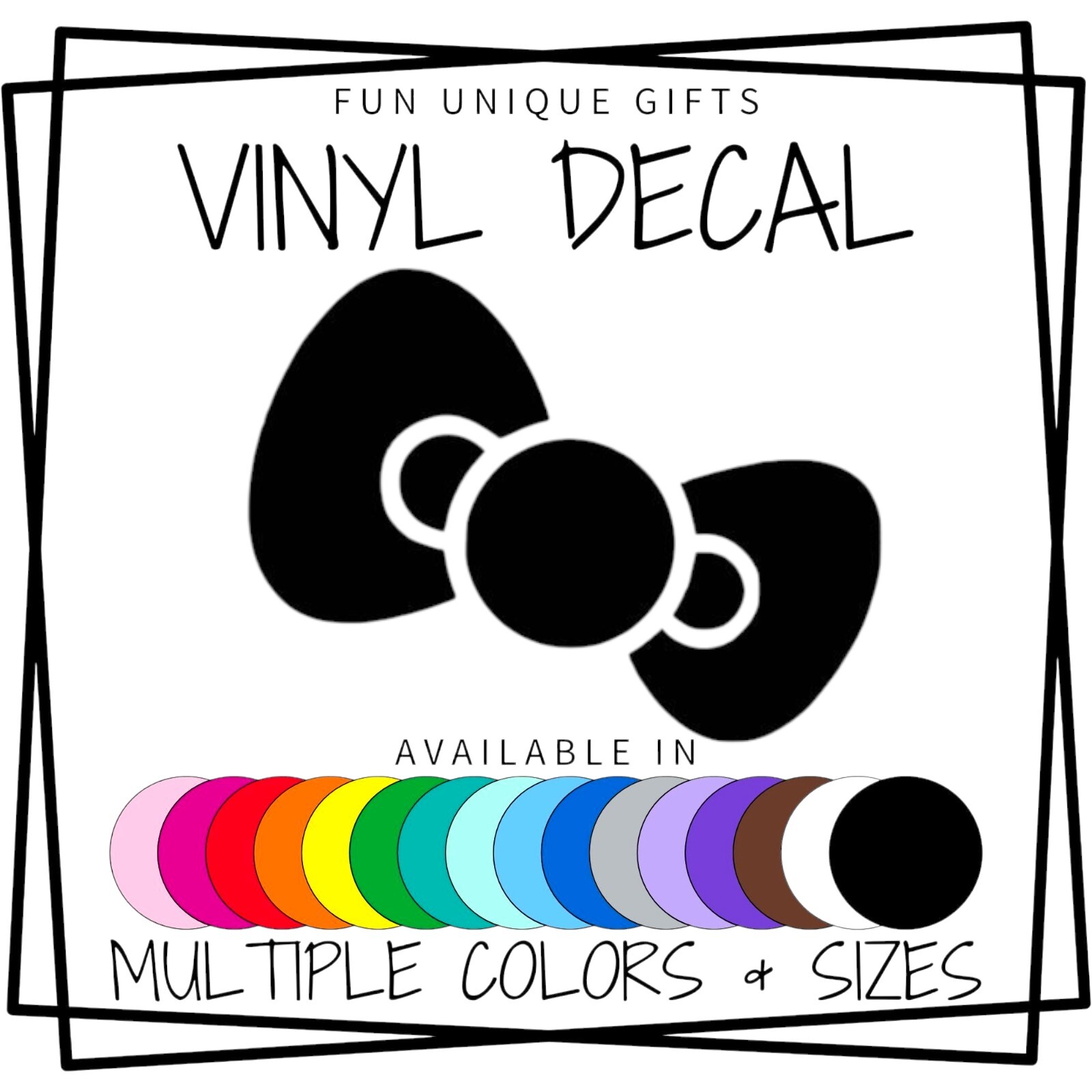 Hello Kitty Bow Vinyl Decal Sticker -Multiple Colors & Sizes- FREE SHIPPING