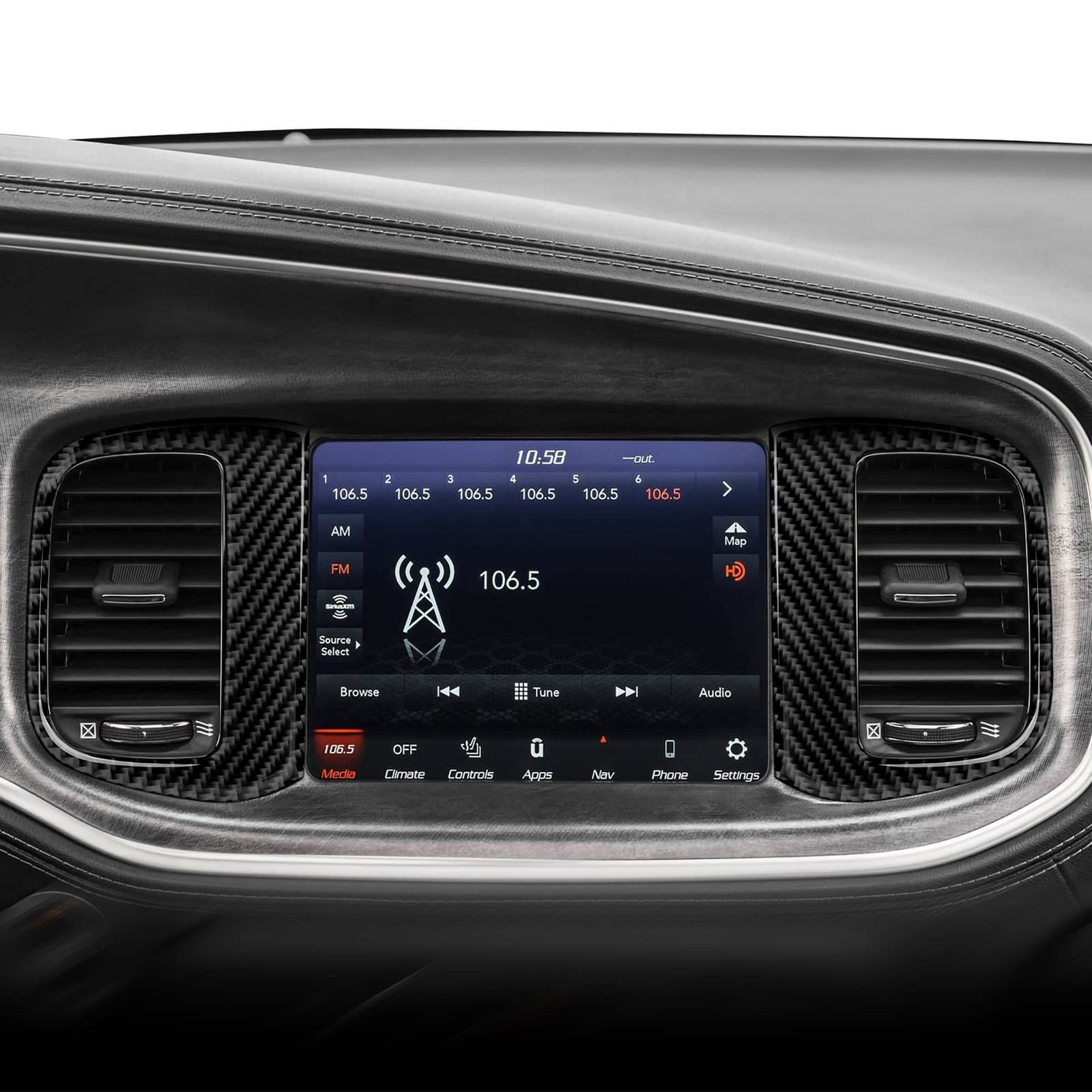 Car Air Vent Cover Decals for Dodge Charger 20152023 Carbon Fiber Accessories