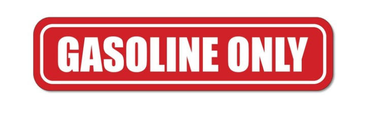New Gasoline Only Vinyl Sticker Decal 6" Wide by 1.6" Tall