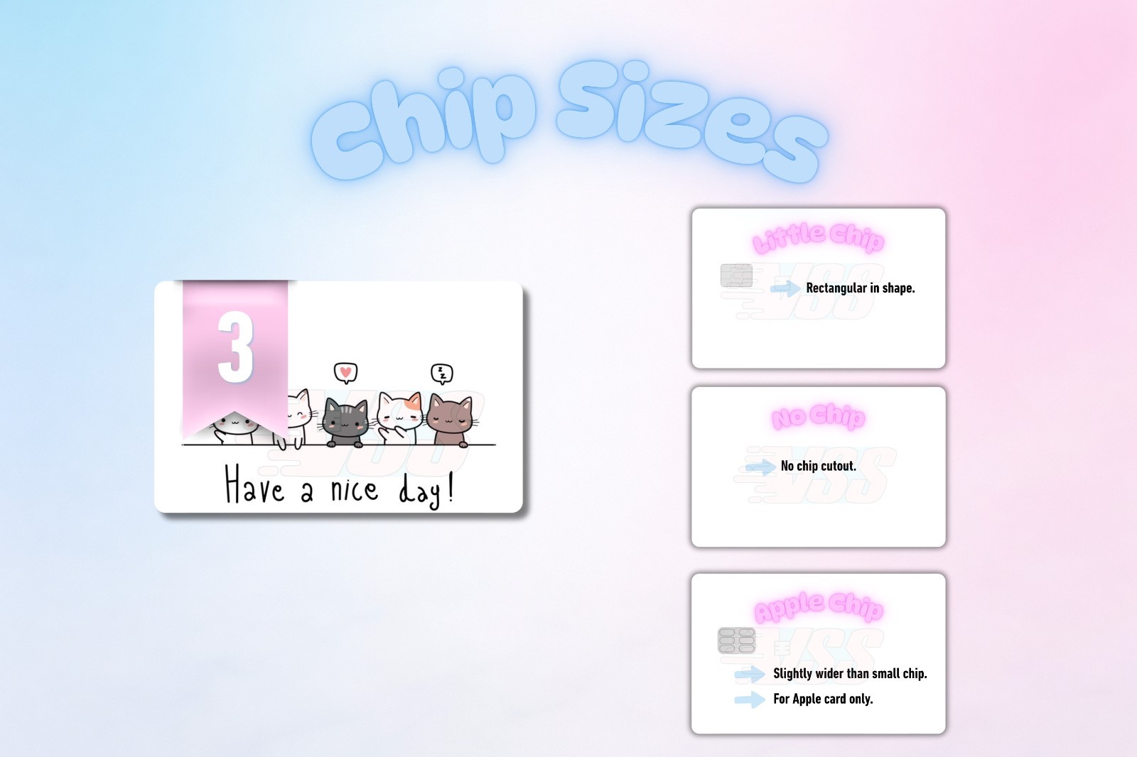 3‑Pack Cute Cat Card Skins – Vinyl Credit & Debit Card Covers | Great Gifts