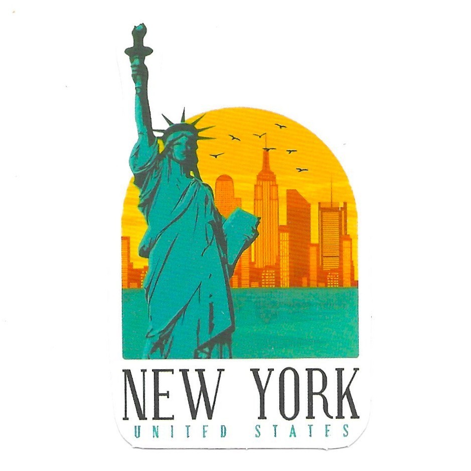New York Statue of Liberty Skyline Vinyl Sticker Die Cut Scrapbook Journal