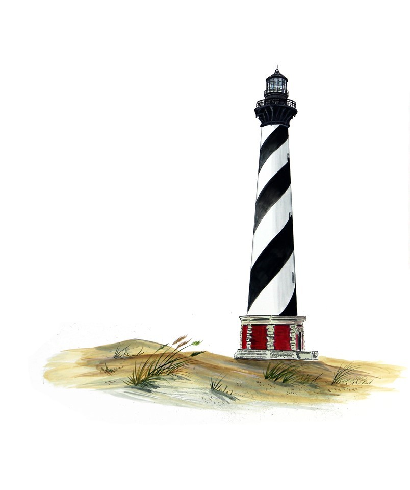 Historical Outer Banks Cape Hatteras Lighthouse Decal/Sticker for Windows/Cups