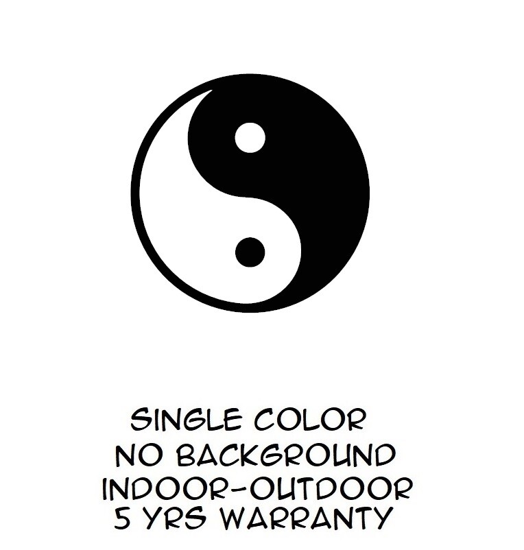 Yin Yang Sticker Vinyl Decal – Taijitu Chinese Symbol Ying Yan Car Window Wall