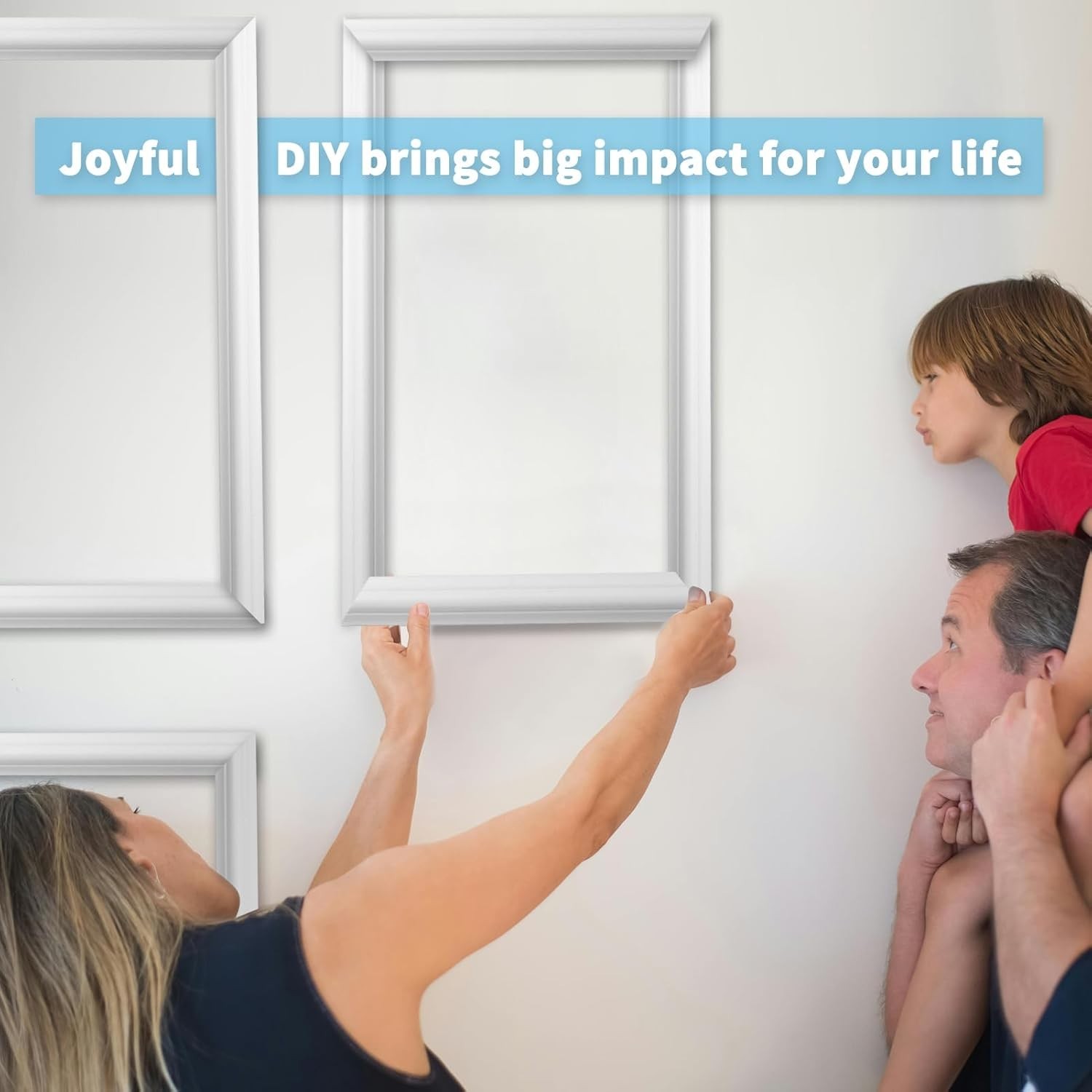 Pre-Cut Wall Molding Set of 6 Pieces with Polyurethane Material for Interior