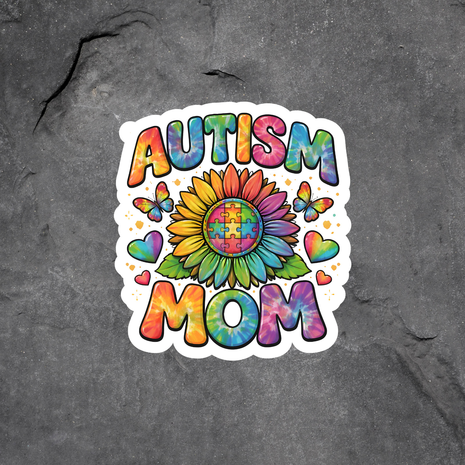 Autism Mom Sticker Vinyl Decal Puzzle Awareness Rainbow Sunflower Gift