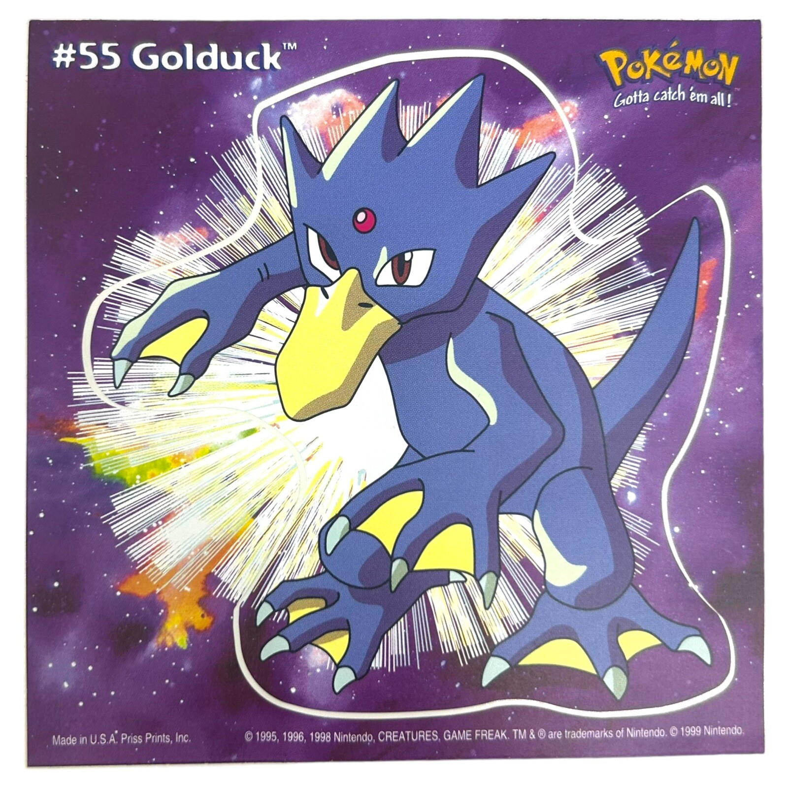 Pokemon Collect ’em Stick-Ups Golduck #55 Large 4” Sticker Priss Prints