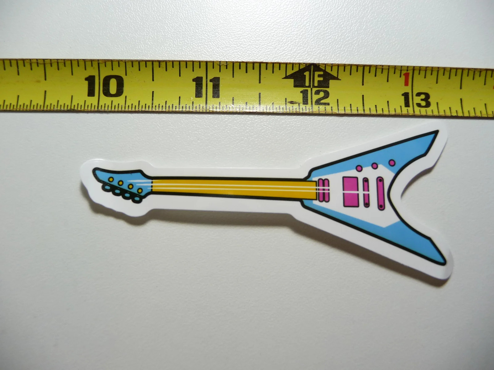 ELECTRIC GUITAR SMALL STICKER DECAL 80S 90S RETRO 1980S 1990S FUN FUNNY