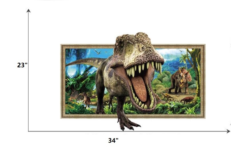 NEW 3D dinosaur T rex Removable Wall Stickers Decal Kids bed room Home Decor USA