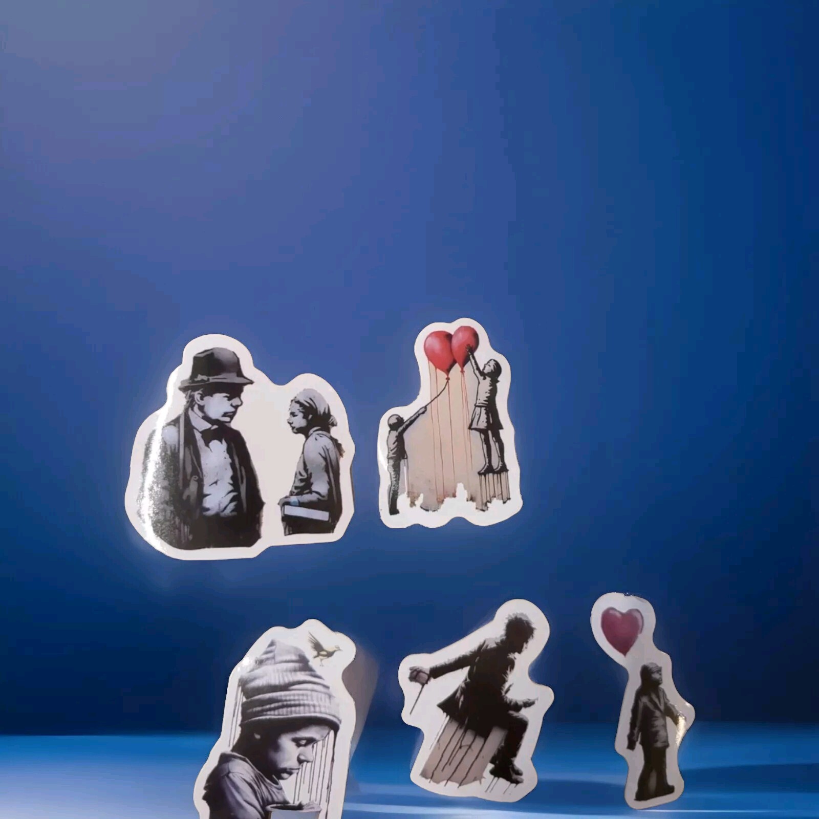 17 Pc. Banksy Art Sticker Pack White – Waterproof – Street Art – France