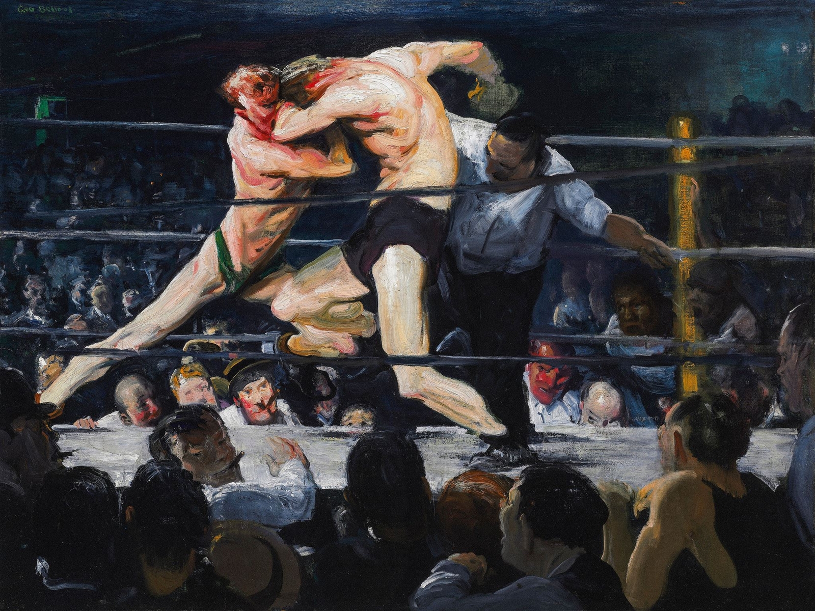 Boxing Match Painting Artwork Wall Mural. Stag at Sharkey's (1909) painting by G