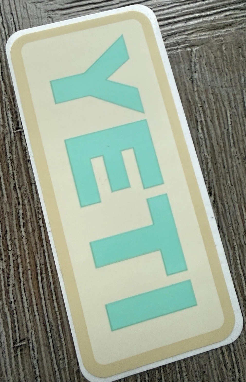 YETI AUTHENTIC STICKER Light Teal and Orange Decal Vinyl 4 Inches Collect WoW!!