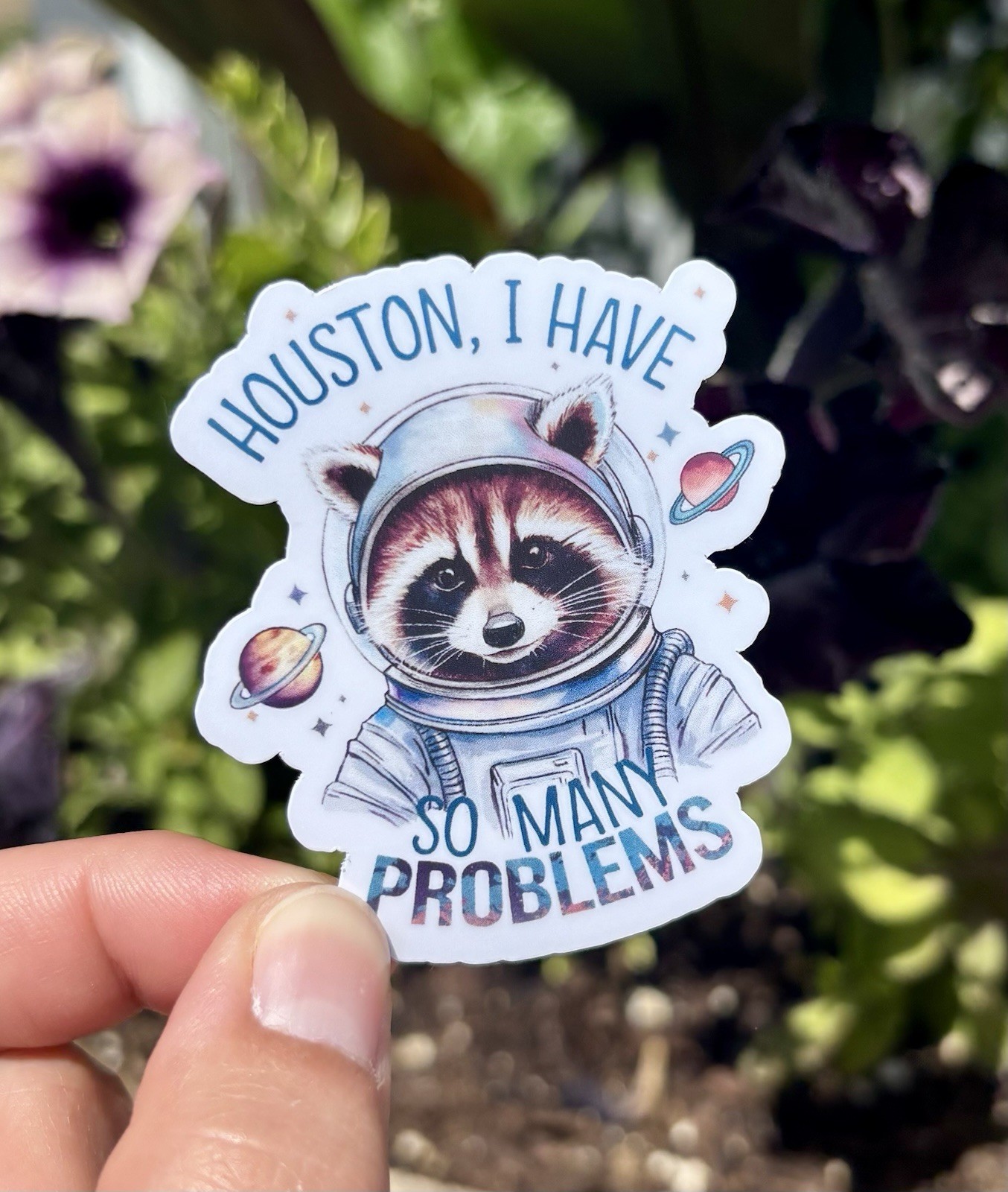 Astronaut Raccoon Sticker | Funny Space Animal Art