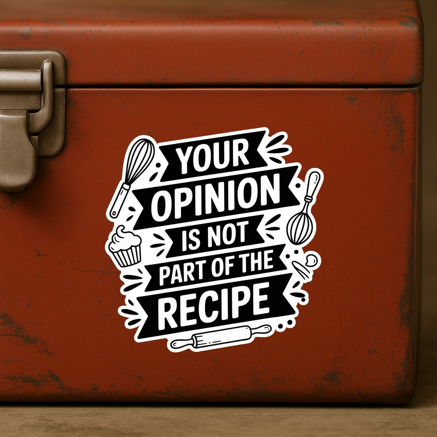 4PCS Funny Chef Stickers: Your Opinion is Not Part of the Recipe – Vinyl Decals