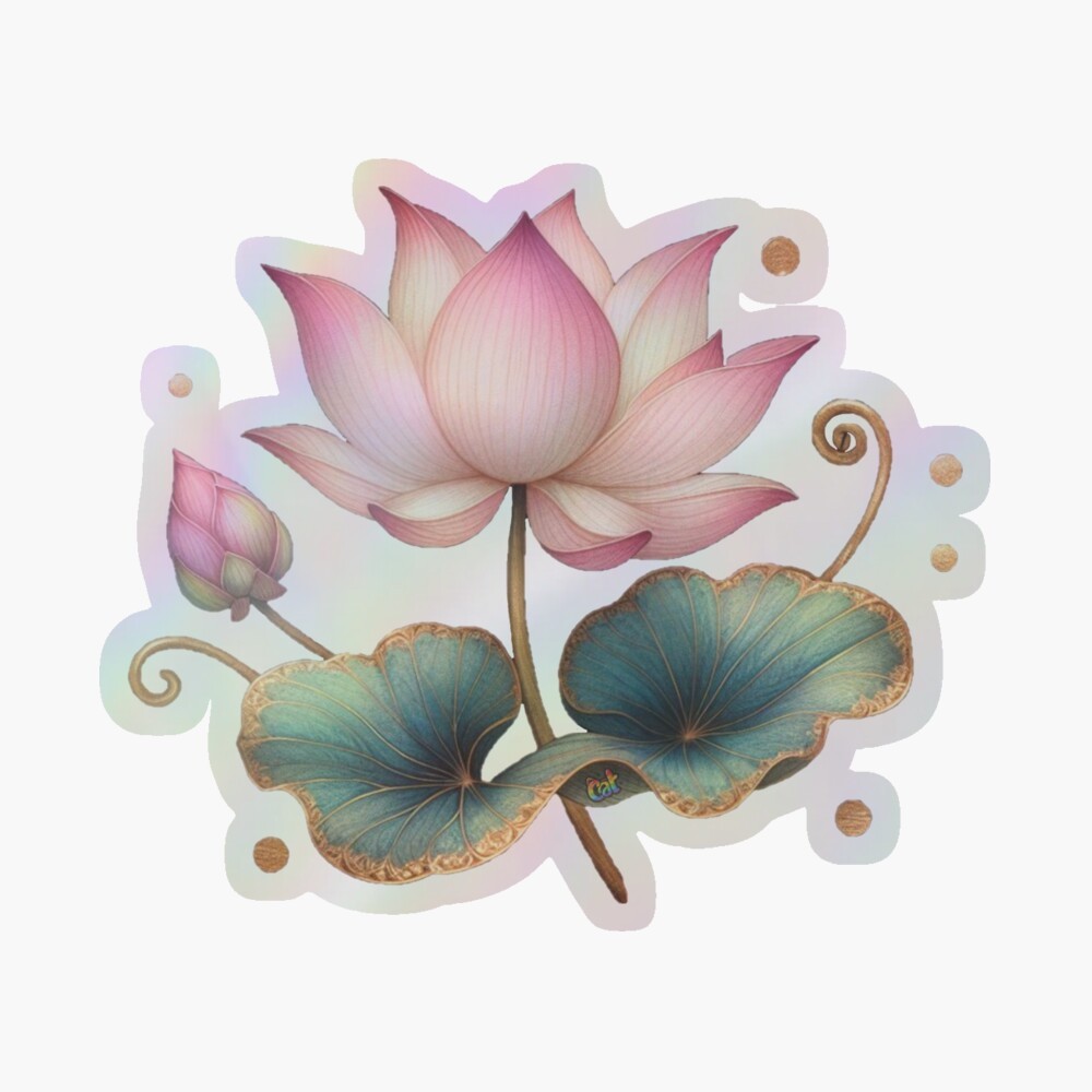 Gilded Lily Holographic Sticker by C Autumn Trapp Original Art 3" x 3"