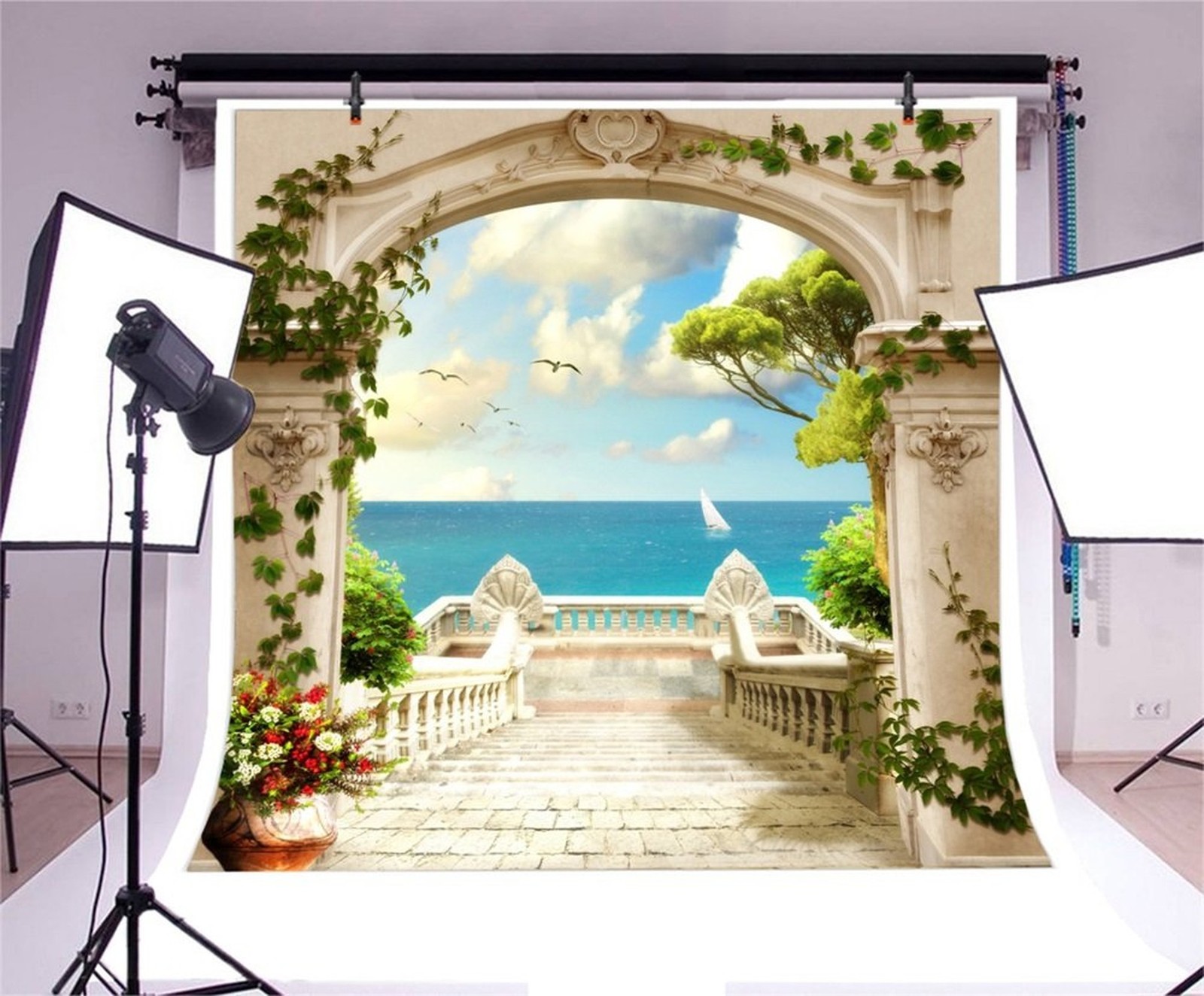 Laeacco Italy Scenery Frasco Backdrop 8x8ft Vinyl Photography Background Euro…