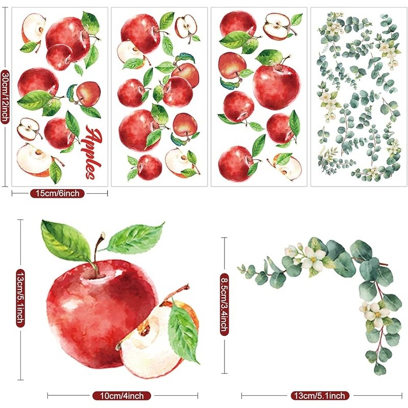 Vibrant Fruit Wall Stickers Kitchen Decor Peel & Stick Reusable Wall Art New