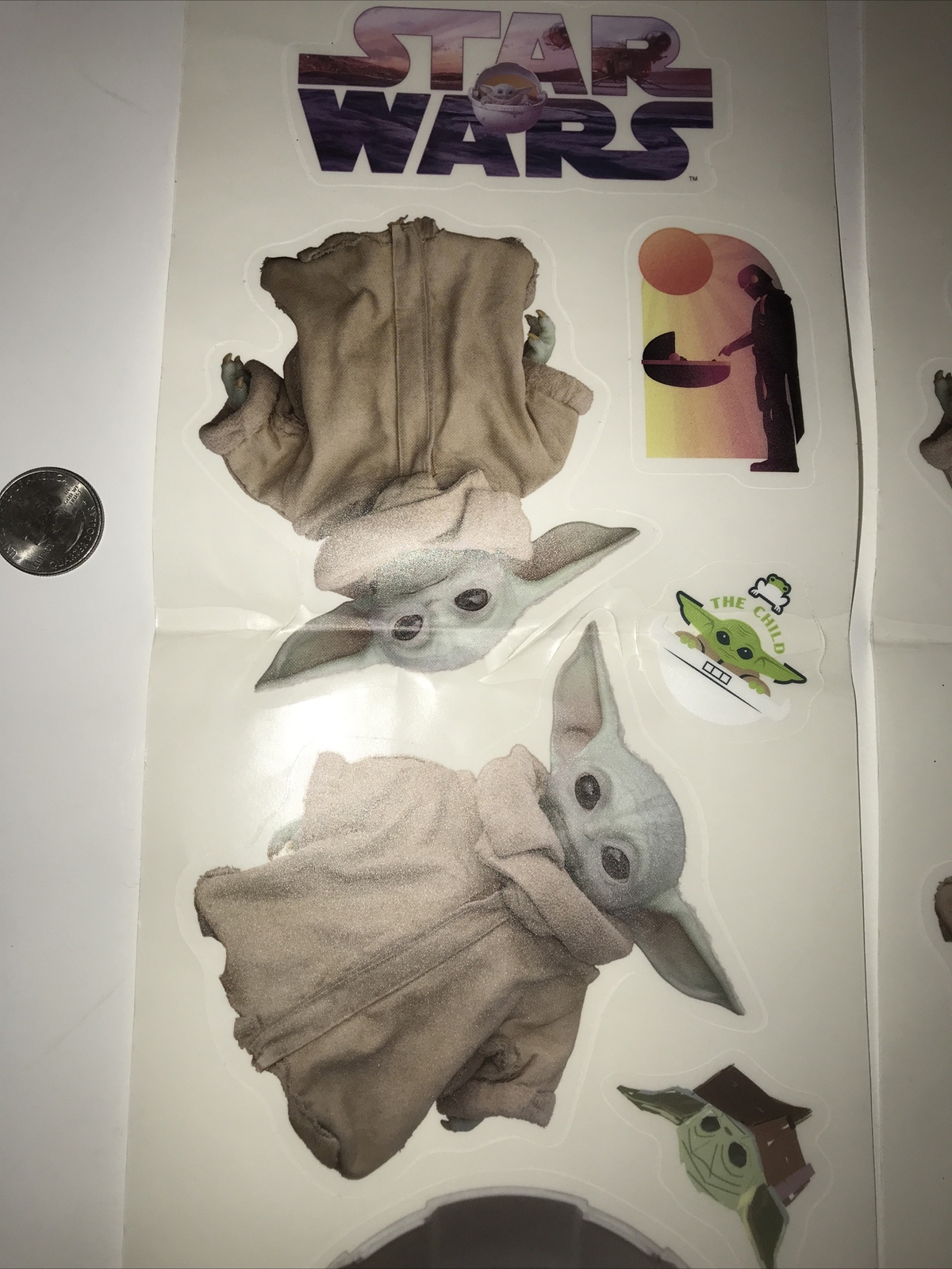 Star Wars The Mandalorian Baby Yoda Wall Decals Reusable Removable Set Of 7 X 2