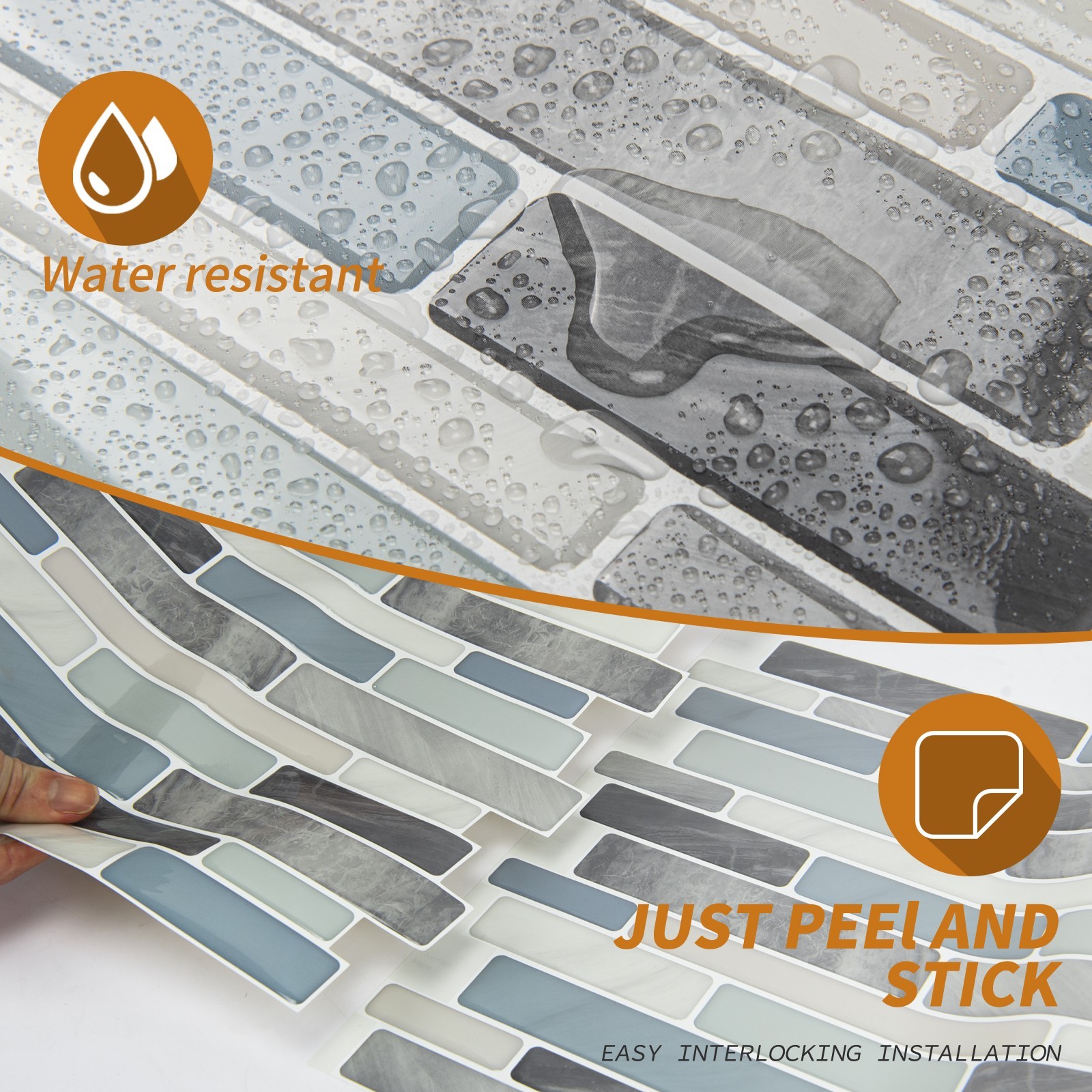 Art3d 10 Sheets Self-Adhesive Kitchen Backsplash, Decorative Tiles