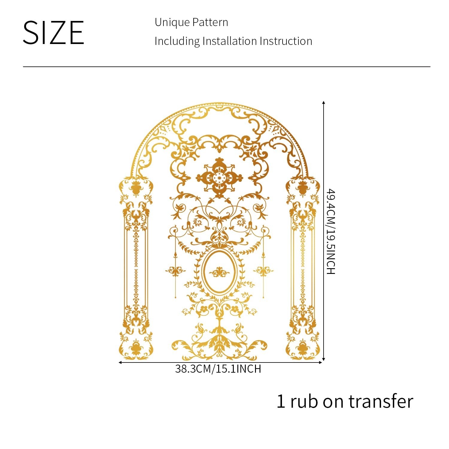 Gold Foil Rub on Transfer for Furniture DTF Transfers for Wood Drawer Decor, …