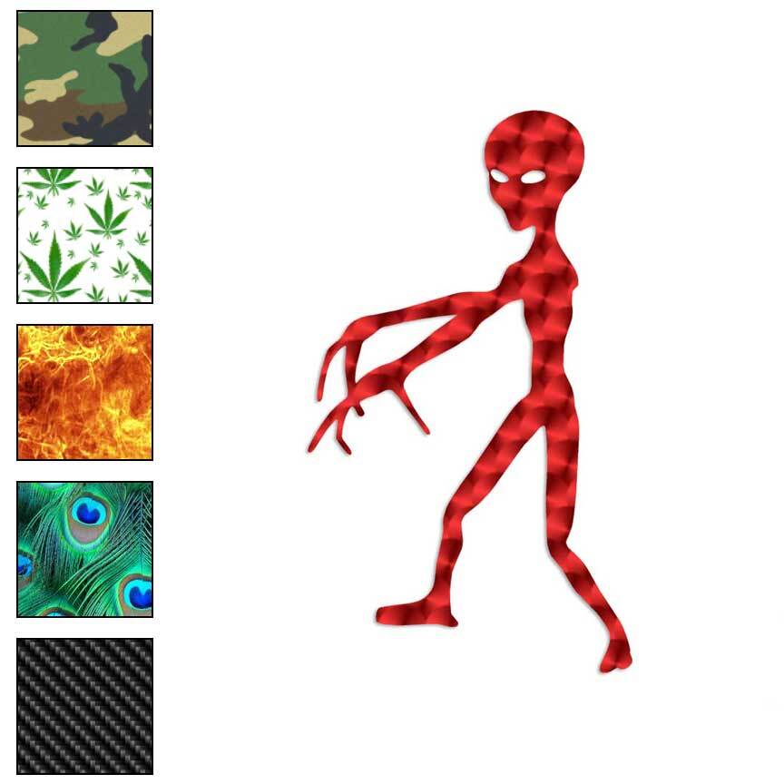 Alien Invader E.T. Humanoid, Vinyl Decal Sticker, 40 Patterns & 3 Sizes, #1129