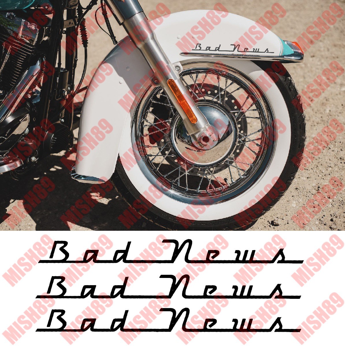 Bad News Decal Bad News Die Cut Vinyl Stickers fits Harley Fenders Saddle Bags