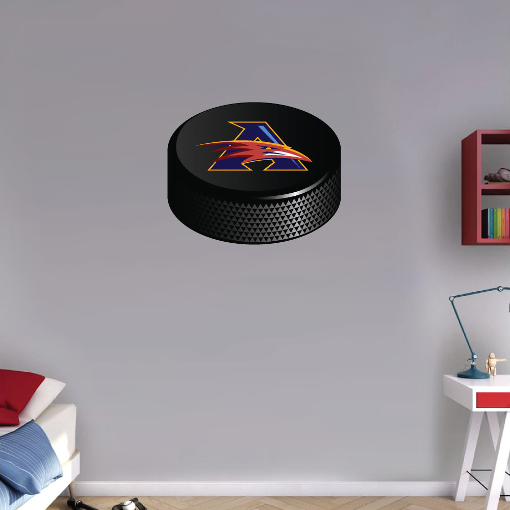 Atlanta Thrashers Hockey Puck NHL Letter Logo Art Wall Decor Stiker-12" or 25"