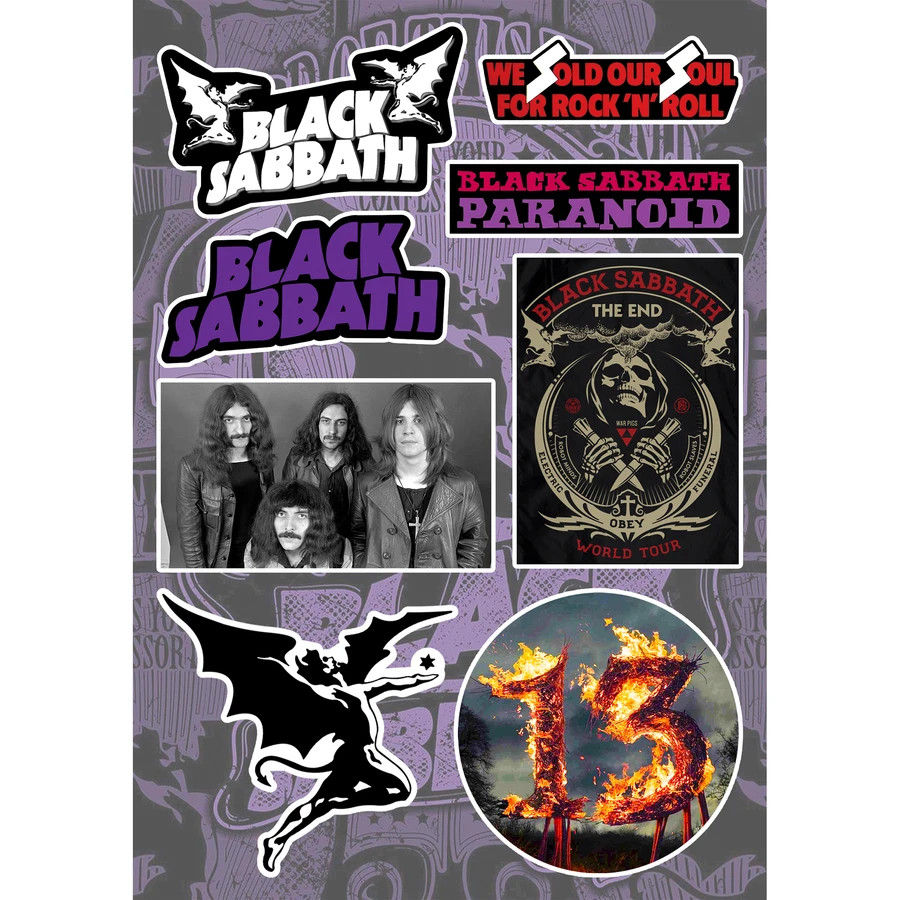 Black Sabbath Albums Sticker Pack Heaven & Hell Blood Sabbath Vol 4 Paranoid
