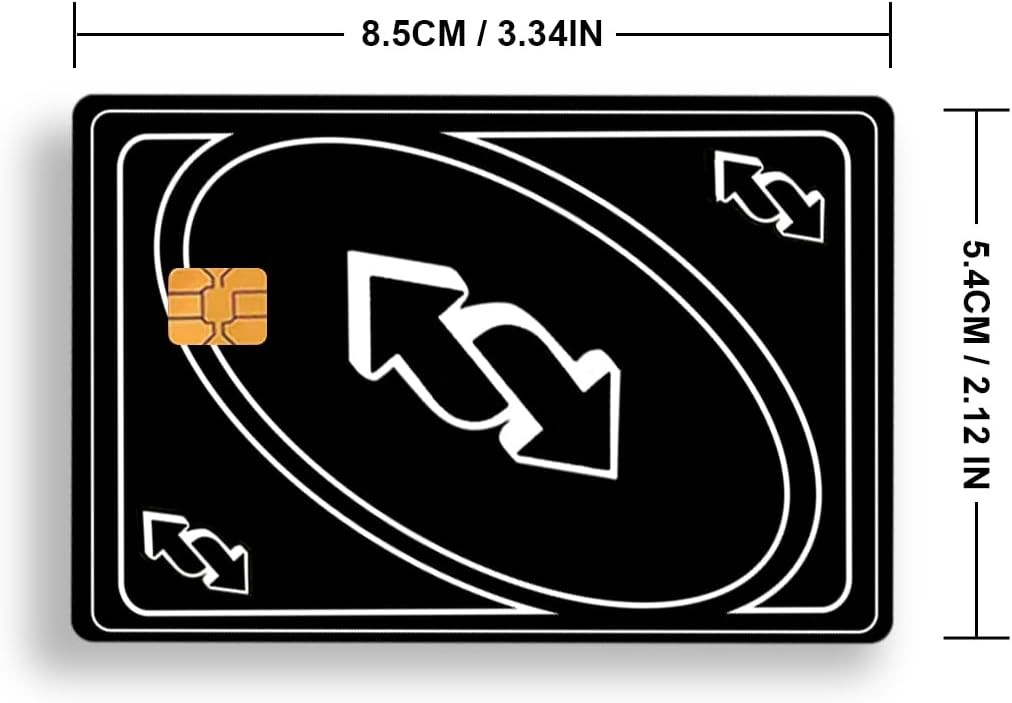 7-Pack UNO Card Credit Card Skin Stickers – Chip Cutout Only – Reverse, Skip, Wi