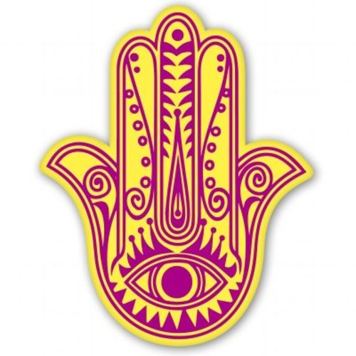 Hamsa Hand Pink Yellow Car Vinyl Sticker – SELECT SIZE