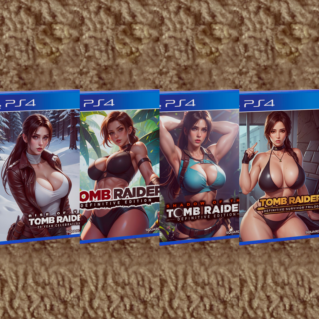 COVER ART ONLY Tomb Raider Lara Croft Definitive/Rise/Shadow/Survivor PS4