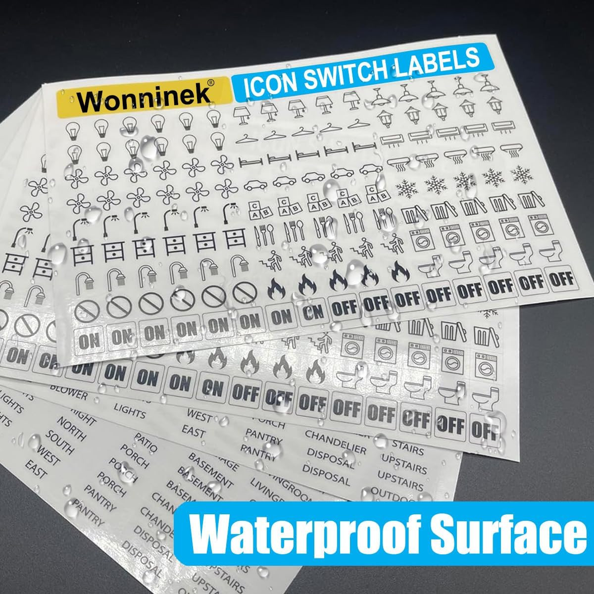 Transparent Waterproof Light Switch Labels – 600 Stickers for Home & Office